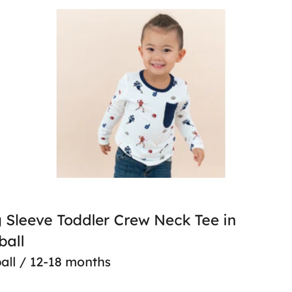 Toddler Long Sleeve Crew Neck Tee - Football Print